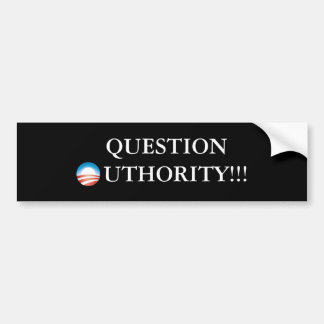 Autocollant De Voiture obama_o, QUESTION 'O'UTHORITY !
