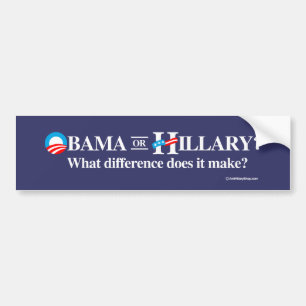 Autocollant De Voiture Obama ou Hillary - quelle différence il fait -