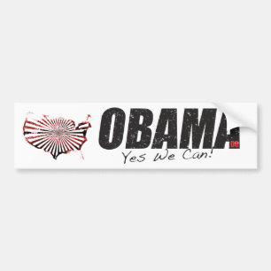 Autocollant De Voiture Obama "oui nous pouvons !" Adhésif pour pare-chocs
