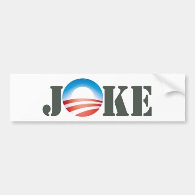 Autocollant De Voiture Obama = plaisanterie (Devant)