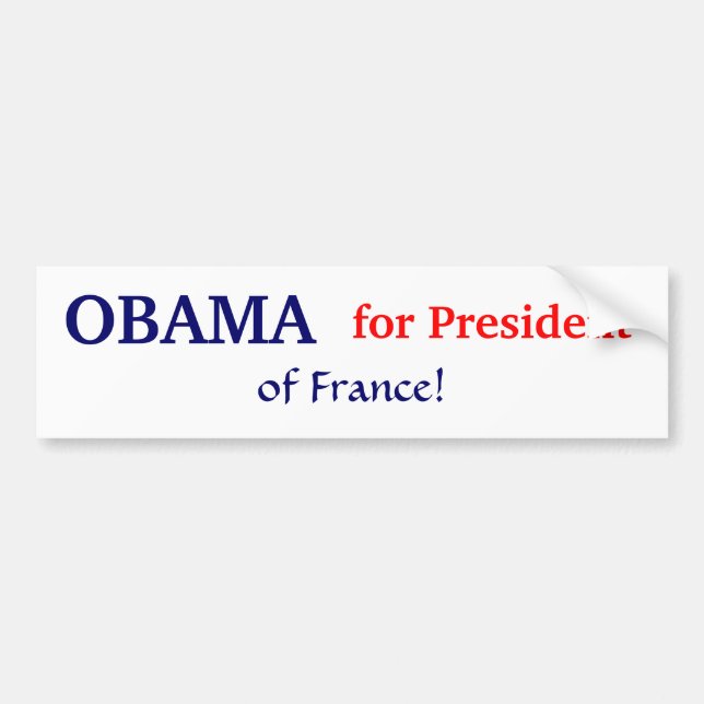 Autocollant De Voiture OBAMA pour le président… de la France ! (Devant)
