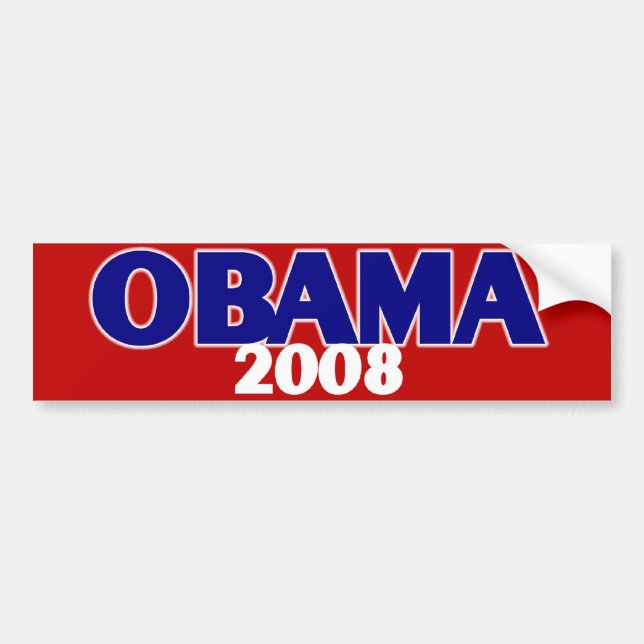Autocollant De Voiture Obama rouge, blanc, bleu 2008 (Devant)