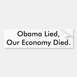 Autocollant De Voiture Obama s'est trouvé, notre économie est mort., le ©