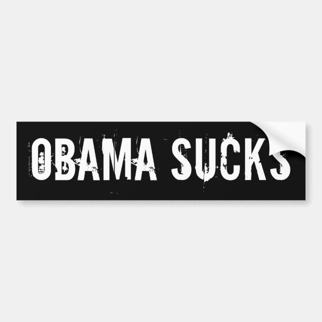 AUTOCOLLANT DE VOITURE OBAMA SUCE (Devant)
