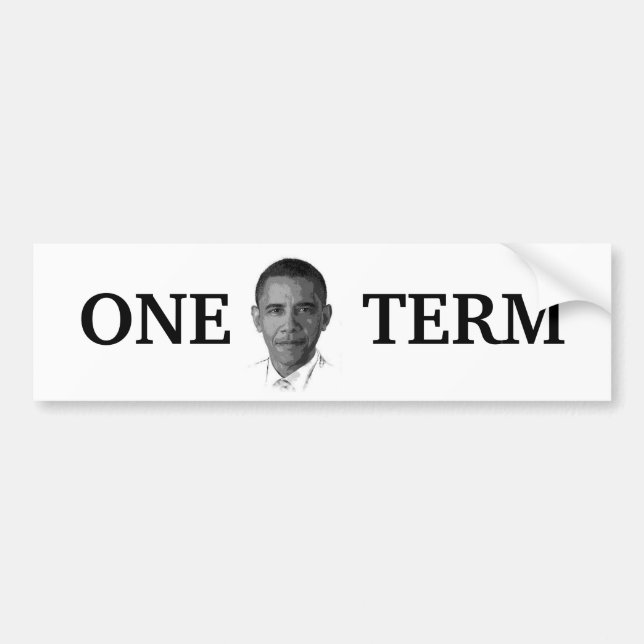 Autocollant De Voiture Obama un terme (Devant)