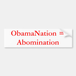 Autocollant De Voiture ObamaNation = abomination