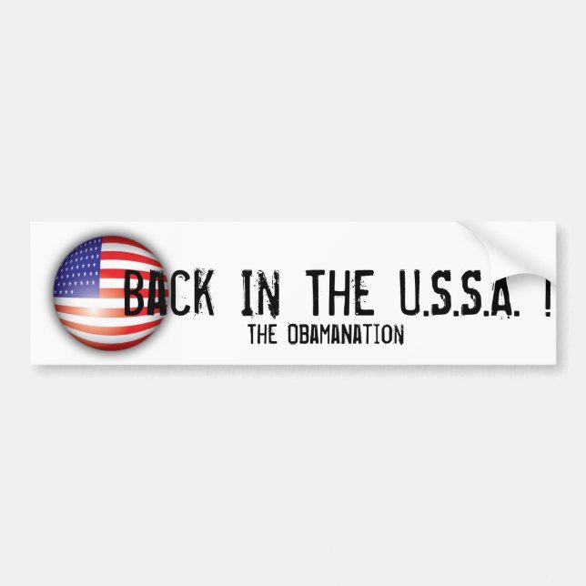 Autocollant De Voiture ObamaNation - arrière dans l'U.S.S.A. (Devant)