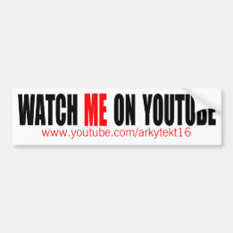 Autocollant De Voiture Observez-moi sur YouTube | modernes (foncé)