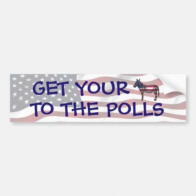 Autocollant De Voiture Obtenez votre A$$$ pour les sondages humour politi (Devant)