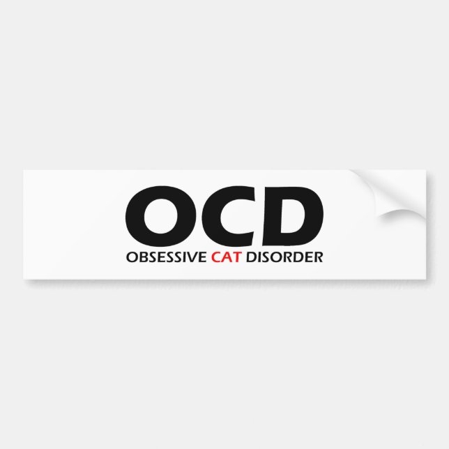 Autocollant De Voiture OCD - Trouble de chats obsessionnel (Devant)