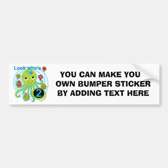 Autocollant De Voiture Octopus 2e anniversaire T-shirts et cadeaux (Devant)