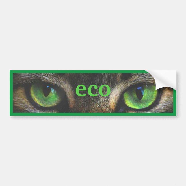 Autocollant De Voiture Oeil éco-chat vert (Devant)