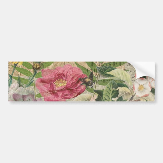Autocollant De Voiture Oiseau Nid Floral Jardin Fleur Papillon Art (Devant)