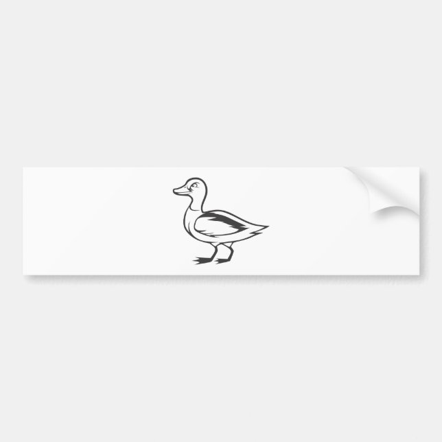 Autocollant De Voiture Oiseau sérieux de canard de Mallard en noir et (Devant)