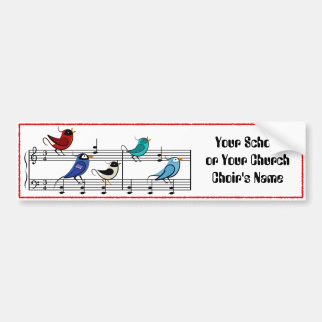 Autocollant De Voiture Oiseaux de choeur (Devant)
