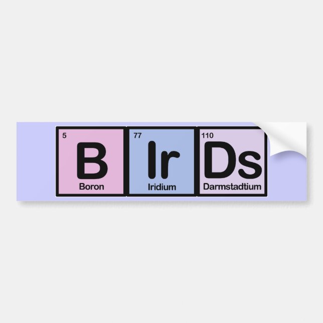 Autocollant De Voiture Oiseaux faits d'éléments (Devant)