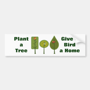 Autocollant De Voiture Oiseaux Plante un arbre