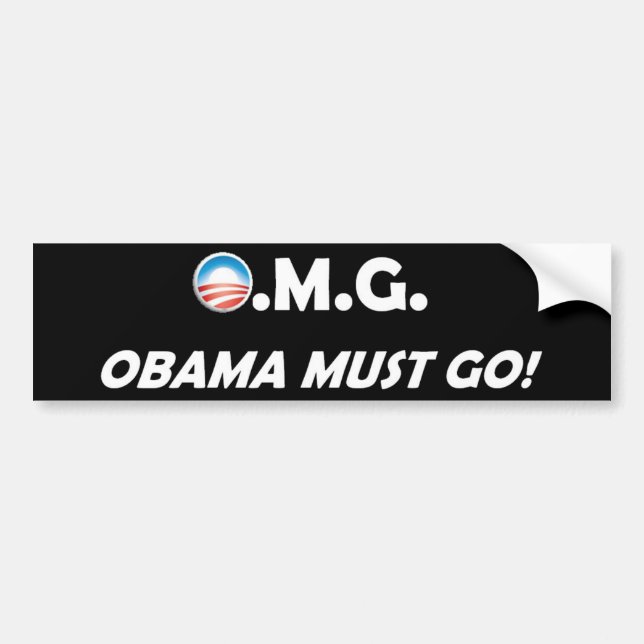 Autocollant De Voiture OMG ! Obama doit aller ! (Devant)