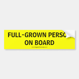 Autocollant De Voiture "On Board: Adult" bumper sticker