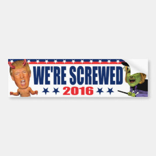 Autocollant De Voiture On est foutus - Anti Trump Devil Hillary Witch