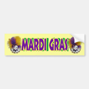 Autocollant De Voiture Or Tulle de masque de mardi gras