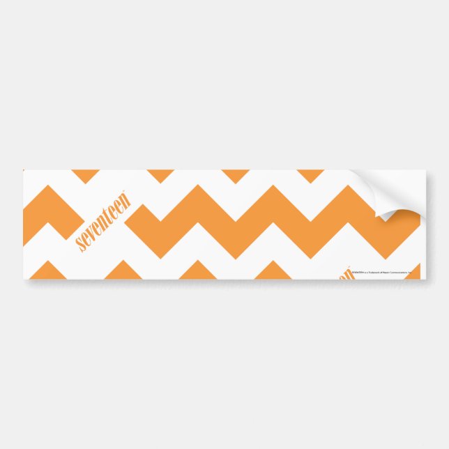 Autocollant De Voiture Orange de zigzag (Devant)