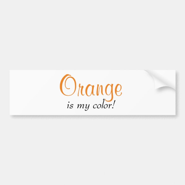 Autocollant De Voiture Orange Est Ma Couleur Affirmation (Devant)