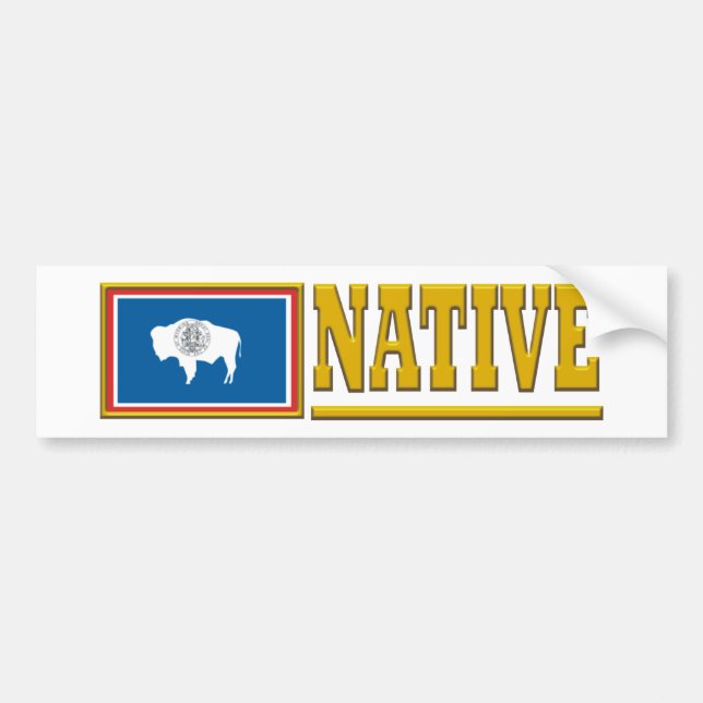 Autocollant De Voiture Originaire du Wyoming (Devant)
