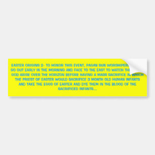 AUTOCOLLANT DE VOITURE ORIGINES 2 DE PÂQUES