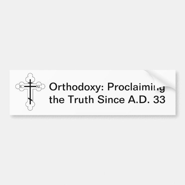 Autocollant De Voiture Orthodoxie : Proclamation de la vérité depuis A.D. (Devant)