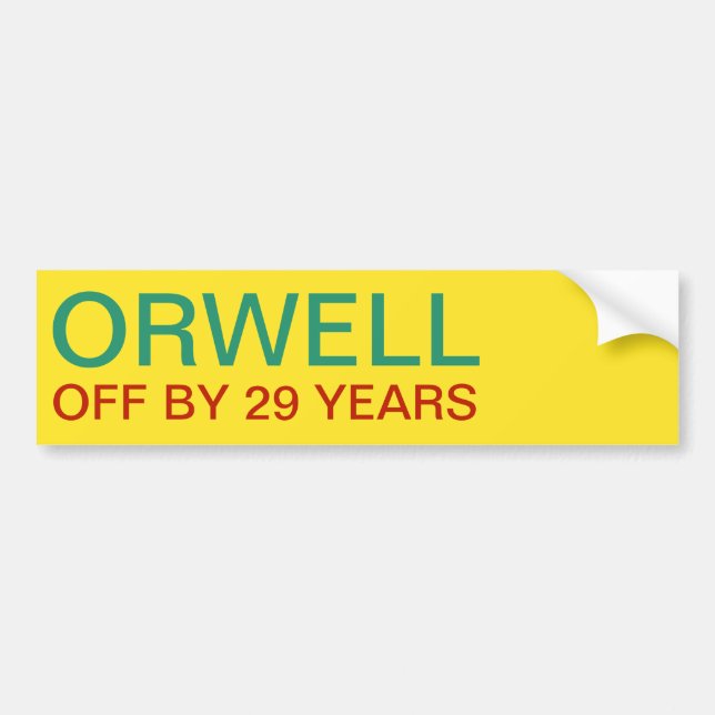 AUTOCOLLANT DE VOITURE ORWELL     PAR 29 ANS (Devant)
