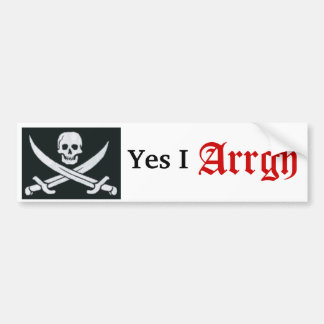 Autocollant De Voiture os de crâne et de croix, oui je, Arrgh