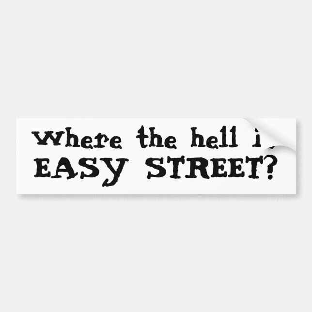 Autocollant De Voiture Où est, EASY STREET ? (Devant)