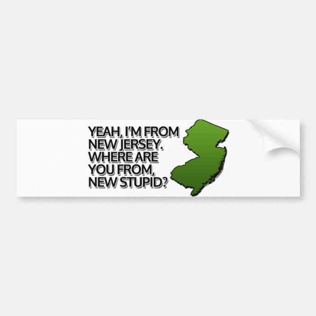 Autocollant De Voiture Ouais, je suis de New Jersey. (Devant)