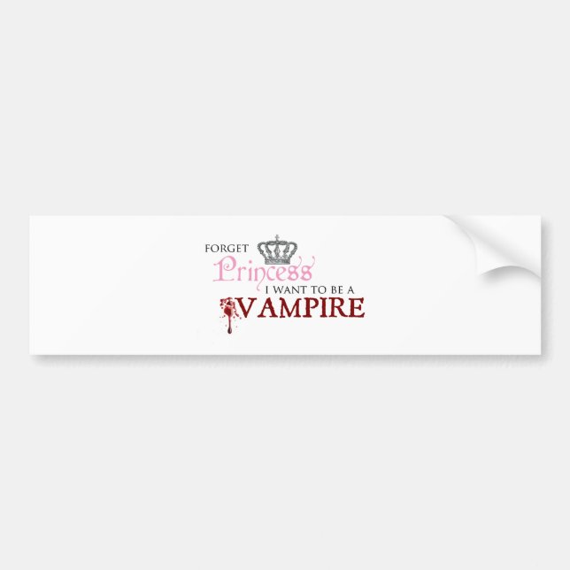 Autocollant De Voiture "Oubliez la princesse, je veulent être un vampire (Devant)