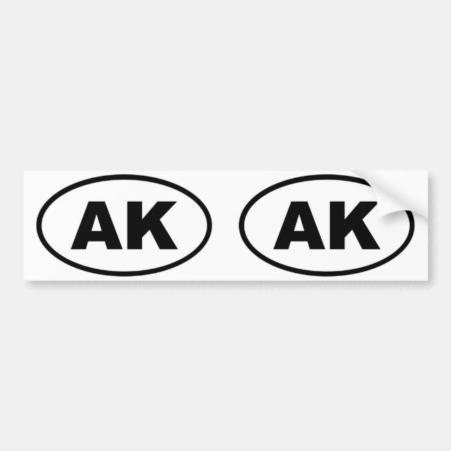 Autocollant De Voiture Oval AK de l'Alaska (Devant)