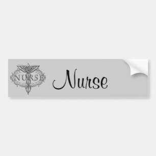 Autocollant De Voiture Oval Silver Caduceus Nurse