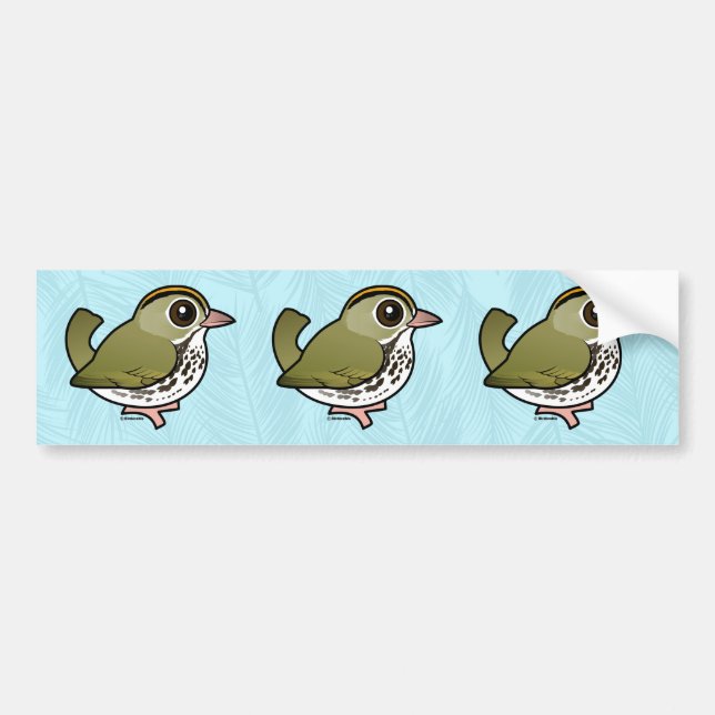 Autocollant De Voiture Ovenbird de Birdorable (Devant)