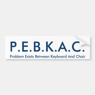 Autocollant De Voiture P.E.B.K.A.C. Adhésif pour pare-chocs