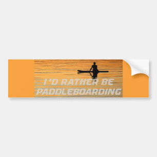 Autocollant De Voiture Paddle Silhouetté au coucher du soleil paisible