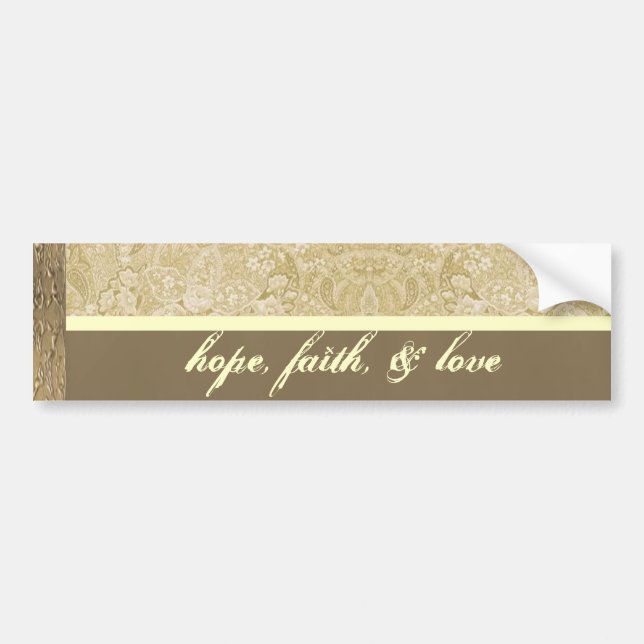 Autocollant De Voiture Paisely crème et en bronze Bumpersticker (Devant)