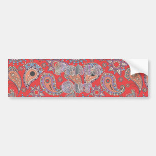 Autocollant De Voiture Paisley rouge