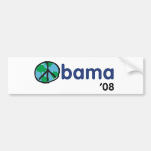 Autocollant De Voiture Paix '08 d'Obama