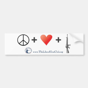Autocollant De Voiture Paix + Amour + Armes à feu
