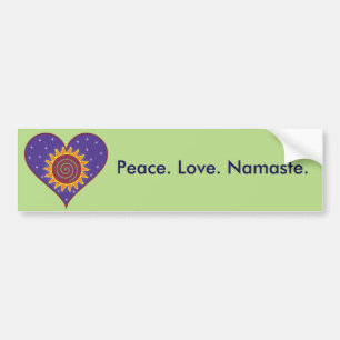 Autocollant De Voiture Paix. Amour. Namaste. Adhésif pour pare-chocs