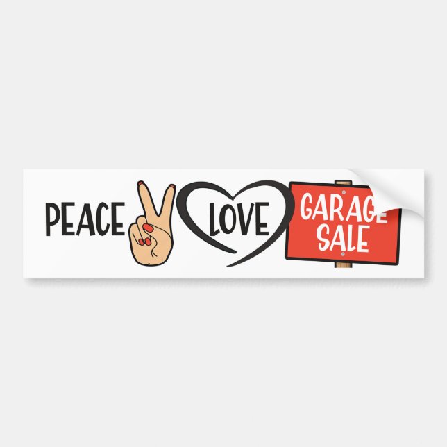 Autocollant De Voiture Paix, Amour, Sticker Vente Garage (Devant)