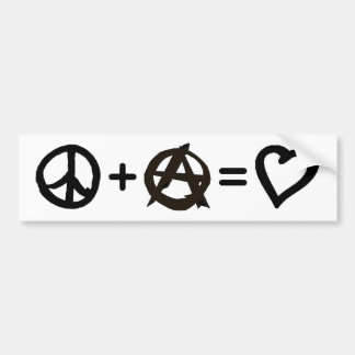 Autocollant De Voiture Paix + Anarchie = amour