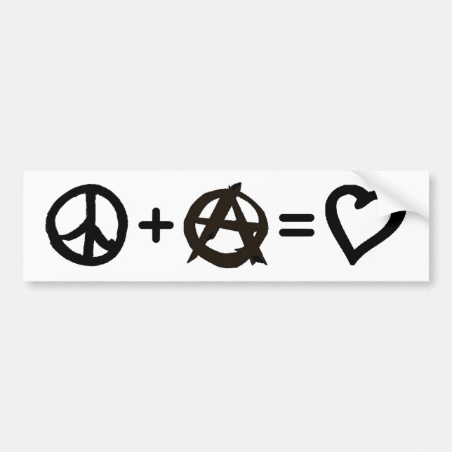 Autocollant De Voiture Paix + Anarchie = amour (Devant)