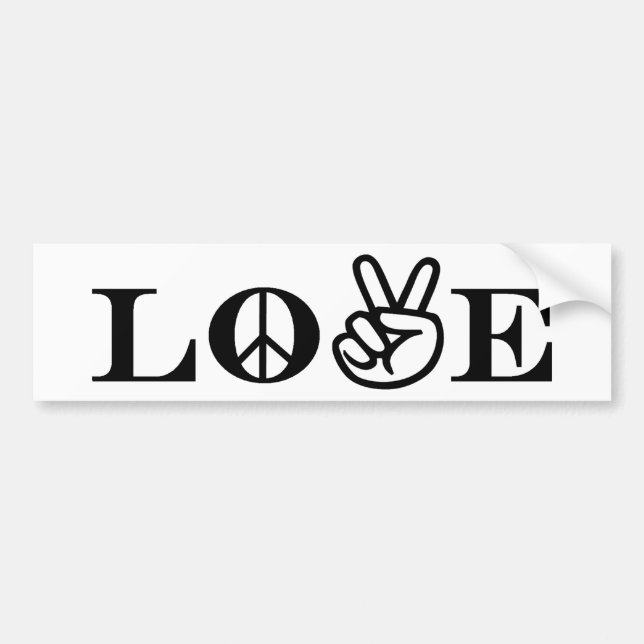AUTOCOLLANT DE VOITURE PAIX ET AMOUR (Devant)