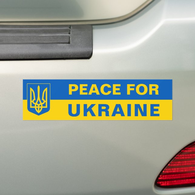 Autocollant De Voiture Paix pour l'Ukraine Un drapeau ukrainien trident (En voiture)